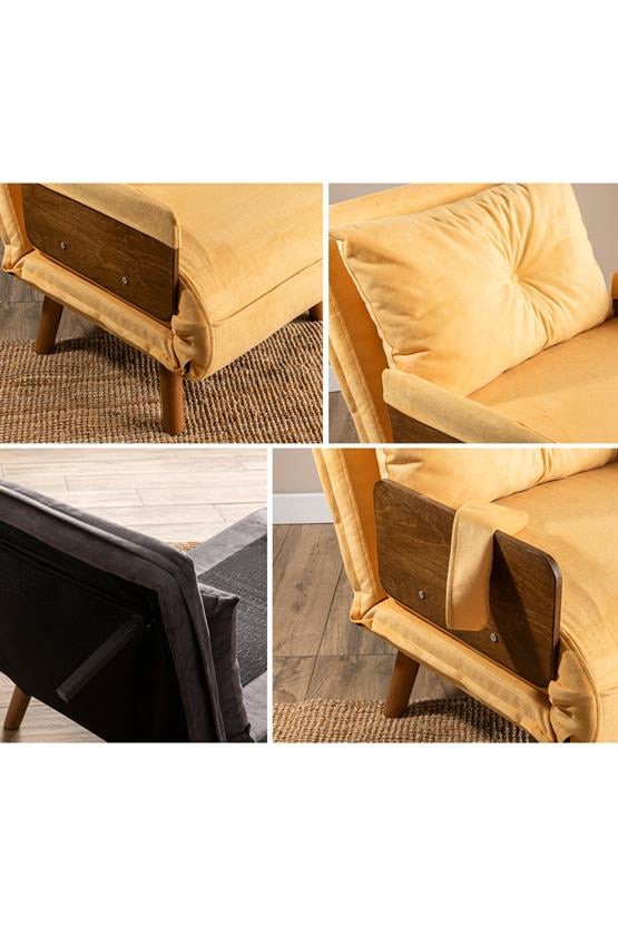 Pafu Cosmo Tekli Katlanır Yataklı Koltuk Soho Hardal