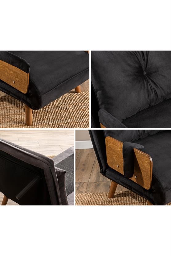 Pafu Cosmo Tekli Katlanır Yataklı Koltuk Soho Siyah