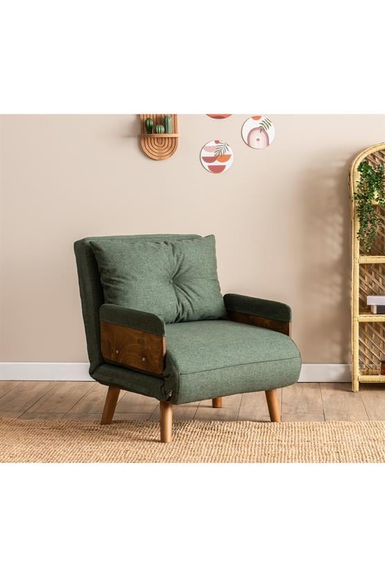 Pafu Cosmo Tekli Katlanır Yataklı Koltuk Keten Haki