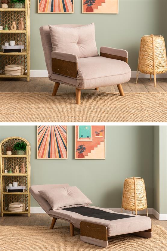 Pafu Cosmo Tekli Katlanır Yataklı Koltuk Bohem Vizon