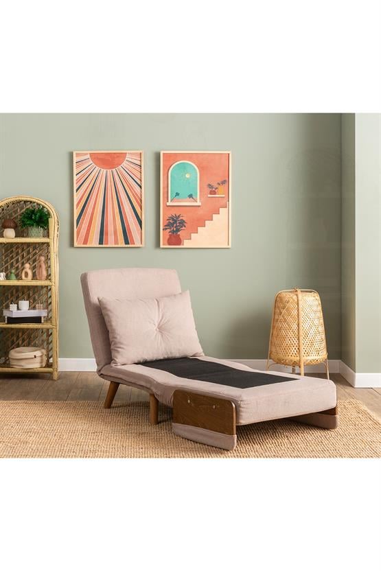 Pafu Cosmo Tekli Katlanır Yataklı Koltuk Bohem Vizon