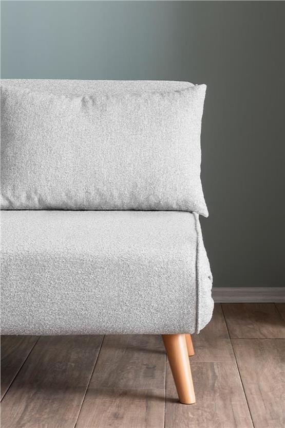 Pafu Folde 120 İkili Yataklı Katlanır Koltuk Teddy Gri