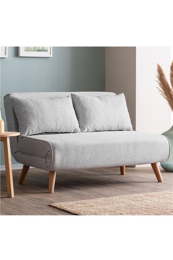 Pafu Folde 120 İkili Yataklı Katlanır Koltuk Teddy Gri