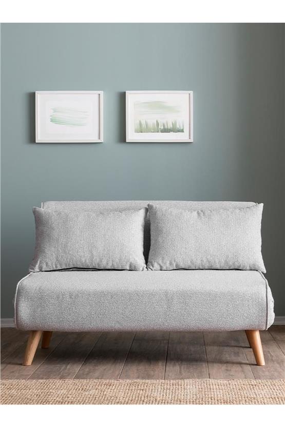Pafu Folde 120 İkili Yataklı Katlanır Koltuk Teddy Gri