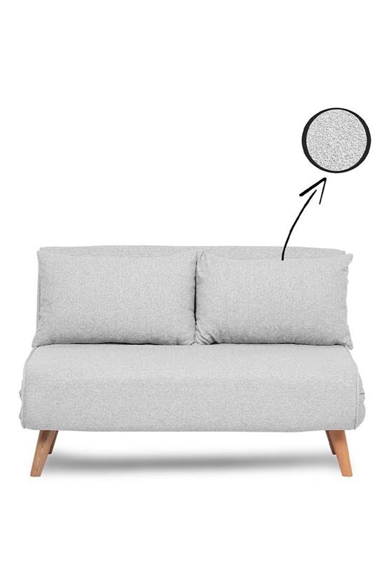 Pafu Folde 120 İkili Yataklı Katlanır Koltuk Teddy Gri