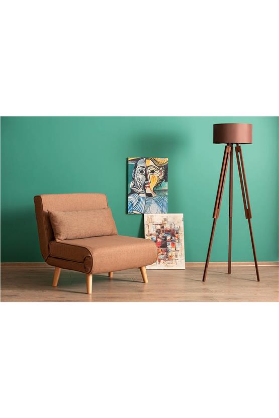 Pafu Folde 80 Tekli Yataklı Katlanır Koltuk Açık Kahve Keten