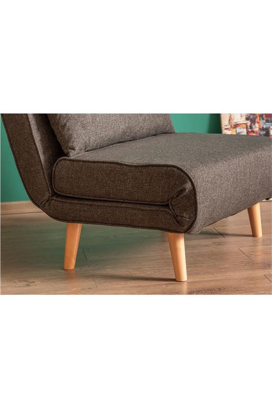 Pafu Folde 80 Tekli Yataklı Katlanır Koltuk Koyu Gri Keten