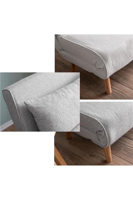 Pafu Folde 80 Tekli Yataklı Katlanır Koltuk Teddy Gri