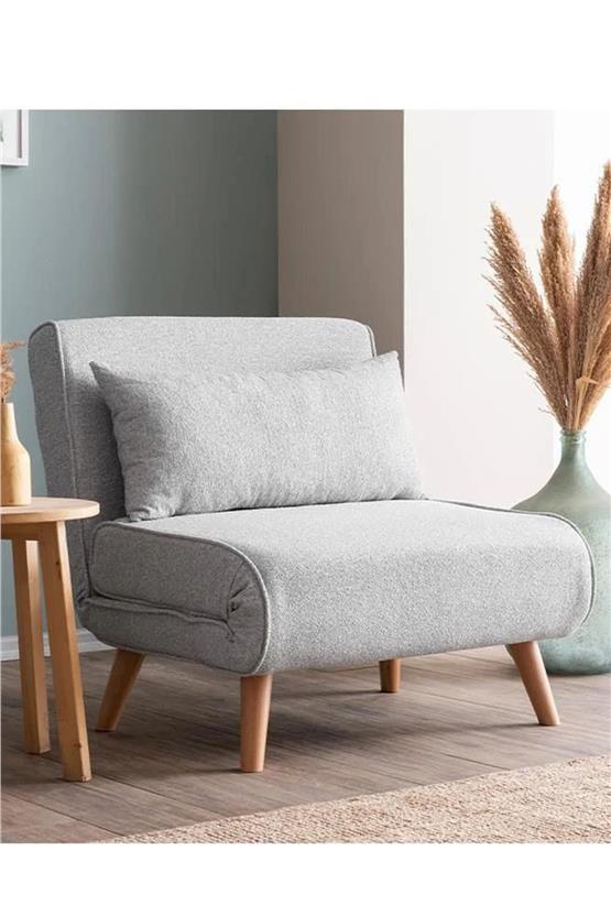 Pafu Folde 80 Tekli Yataklı Katlanır Koltuk Teddy Gri