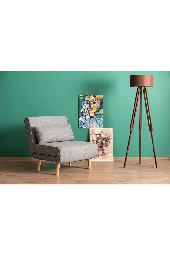 Pafu Folde 80 Tekli Yataklı Katlanır Koltuk Gri Keten