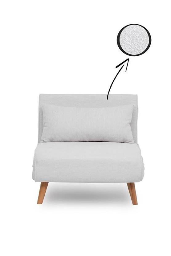 Pafu Folde 80 Tekli Yataklı Katlanır Koltuk Teddy Beyaz