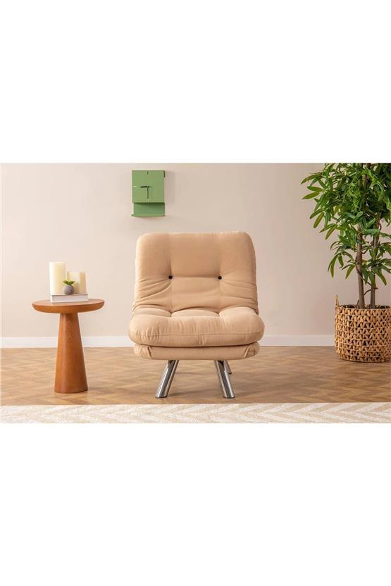 Pafu Hippo Tekli Yataklı Koltuk Krem