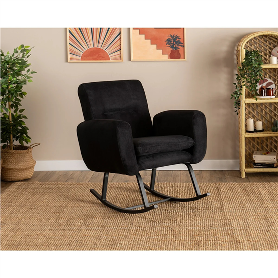 Pafu Kono Sırt Kademeli Sallanan Sandalye - Soho Siyah