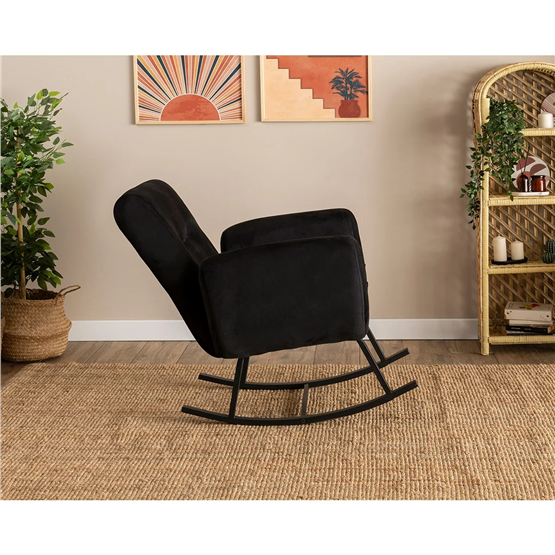 Pafu Kono Sırt Kademeli Sallanan Sandalye - Soho Siyah