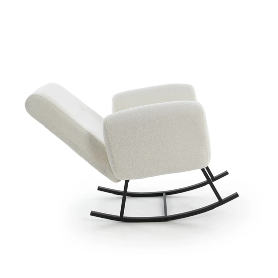 Pafu Kono Sırt Kademeli Sallanan Sandalye - Teddy Beyaz