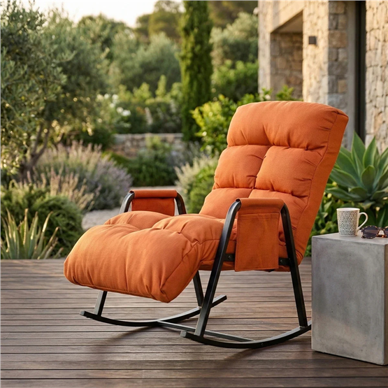 Pafu Lena Outdoor Bahçe Su Geçirmez Fonksiyonel Sallanan Koltuk - Turuncu