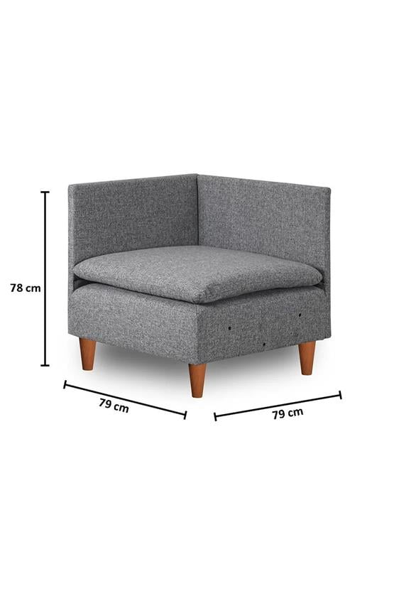 Pafu Lungo Köşe Modülü - Gri Keten