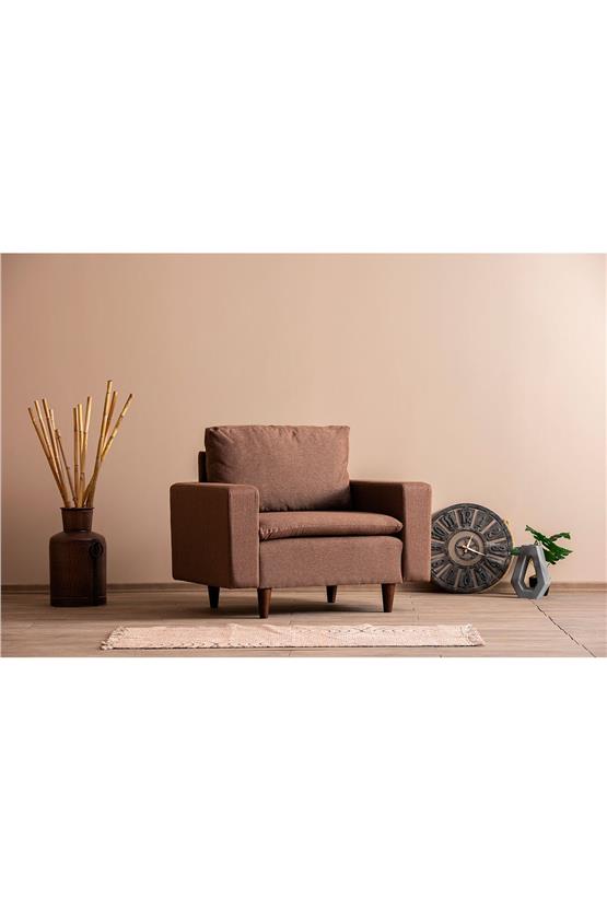 Pafu Lungo Modüler Berjer - Açık Kahve Keten