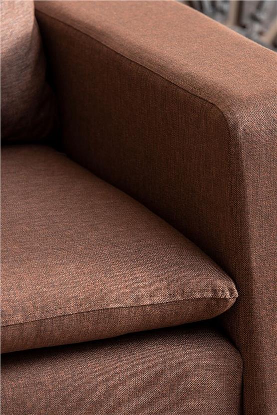 Pafu Lungo Modüler Berjer - Açık Kahve Keten