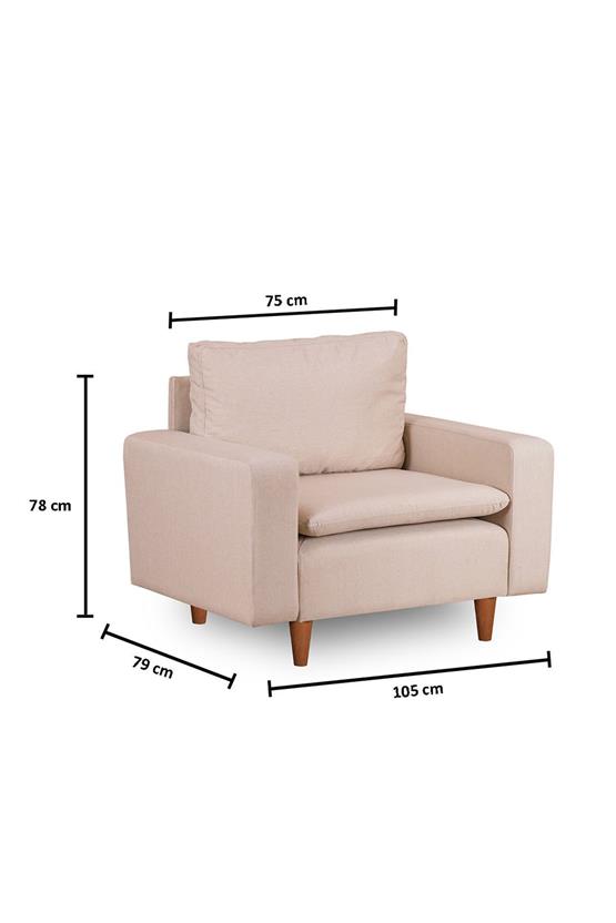 Pafu Lungo Modüler Berjer - Krem Keten