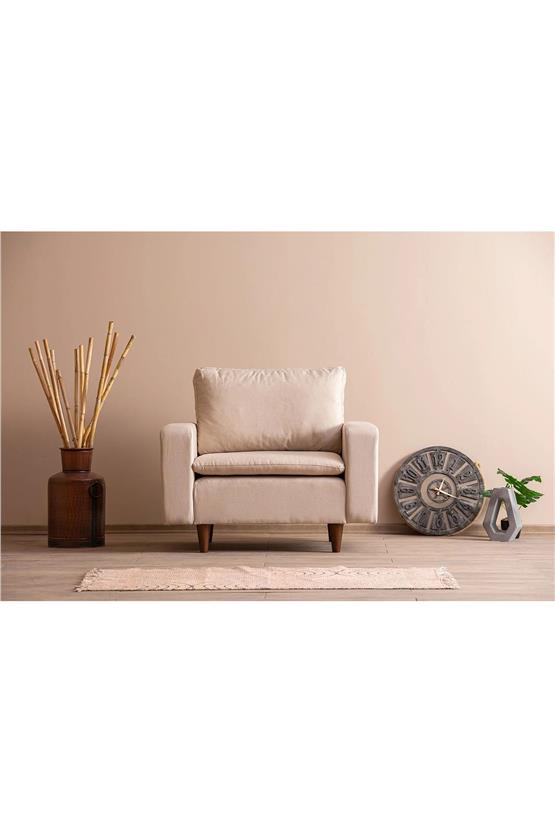 Pafu Lungo Modüler Berjer - Krem Keten