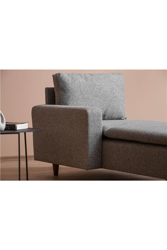 Pafu Lungo Modüler Daybed - Gri Keten