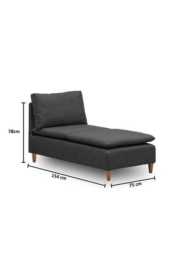 Pafu Lungo Modüler Daybed -Koyu Gri Keten