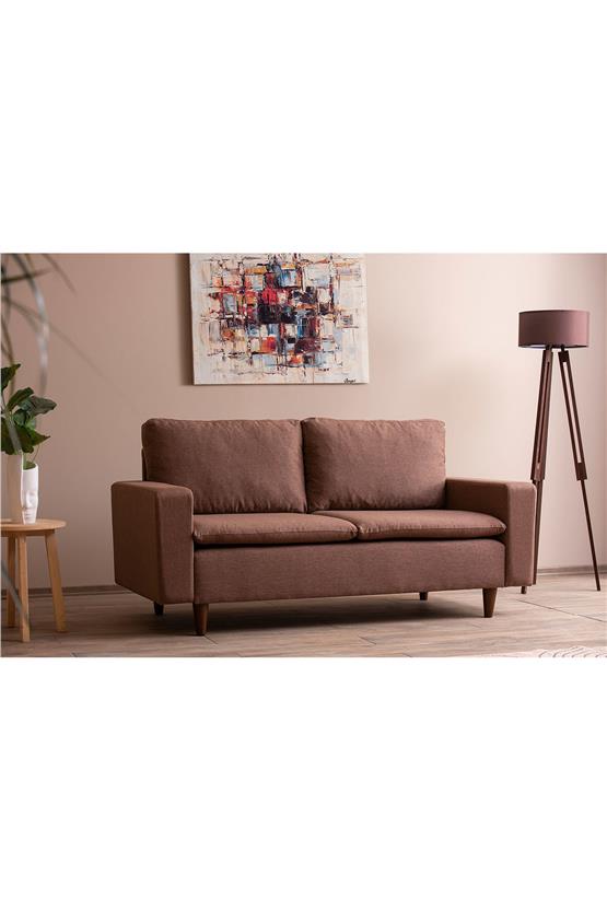 Pafu Lungo Modüler İkili Koltuk -Açık Kahve Keten
