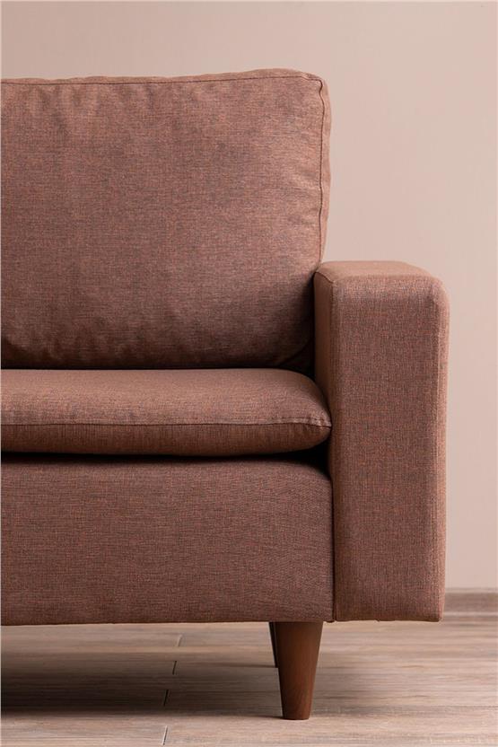 Pafu Lungo Modüler İkili Koltuk -Açık Kahve Keten