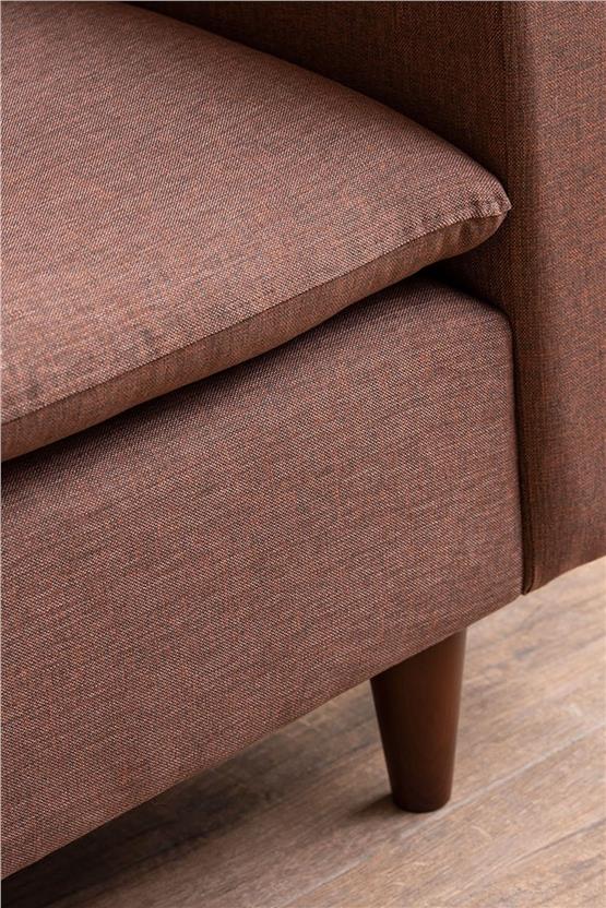 Pafu Lungo Modüler İkili Koltuk -Açık Kahve Keten