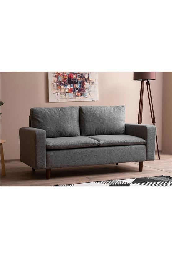 Pafu Lungo Modüler İkili Koltuk -Gri Keten