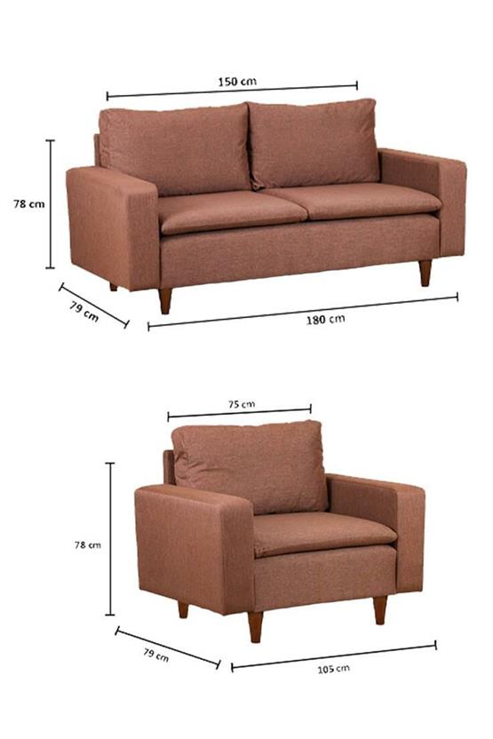 Pafu Lungo Modüler Koltuk Takımı Keten Açık Kahverengi