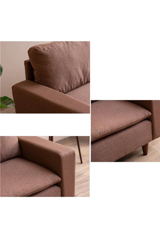 Pafu Lungo Modüler Koltuk Takımı Keten Açık Kahverengi