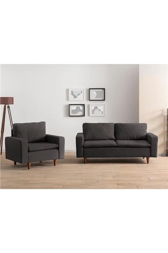 Pafu Lungo Modüler Koltuk Takımı Keten Koyu Gri