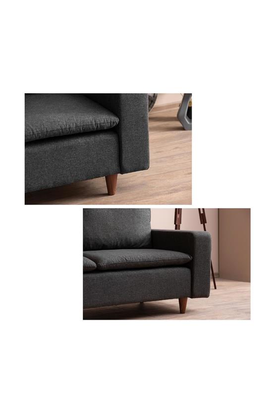 Pafu Lungo Modüler Koltuk Takımı Keten Koyu Gri