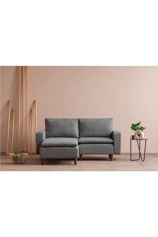 Pafu Lungo Modüler Köşe Koltuk Takımı - Gri Keten