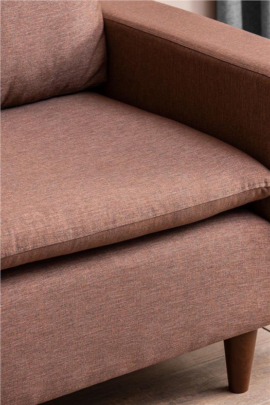 Pafu Lungo Modüler Köşe Koltuk Takımı - Açık Kahve Keten