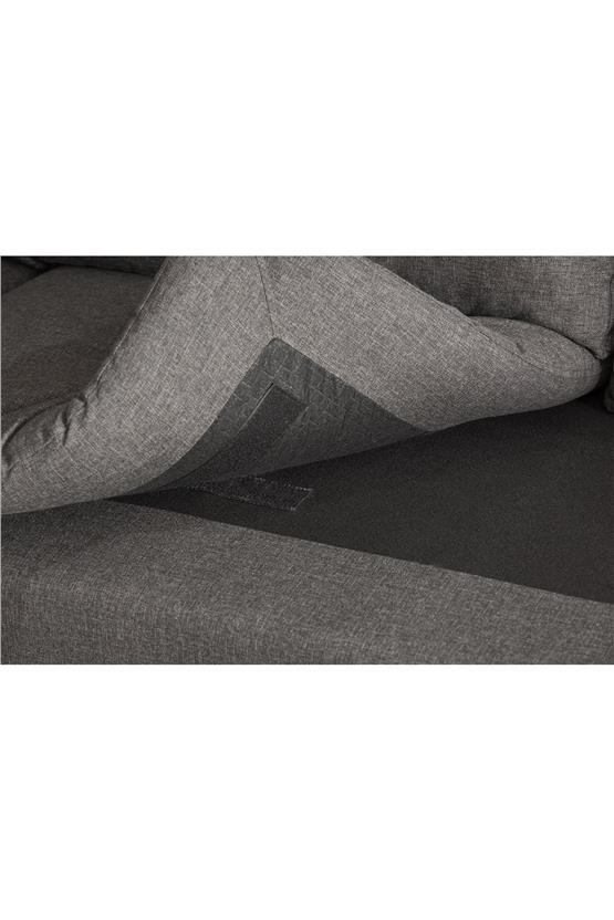 Pafu Lungo Modüler Köşe Koltuk Takımı - Koyu Gri Keten