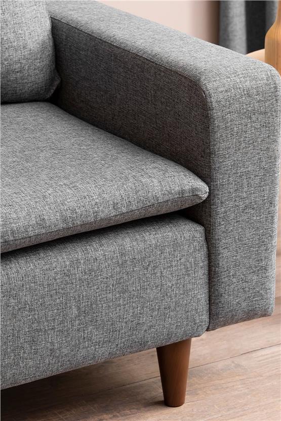 Pafu Lungo Modüler Köşe Koltuk Takımı - Gri Keten