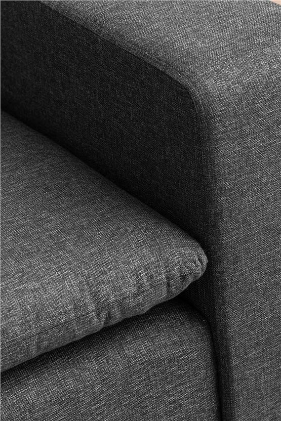 Pafu Lungo Modüler Mini Köşe Koltuk Takımı - Koyu Gri Keten