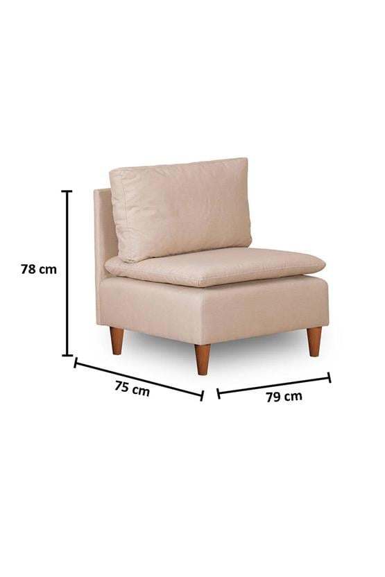 Pafu Lungo Tekli Kolsuz Modül - Krem Keten