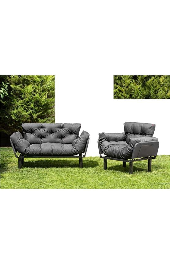 Pafu Nitta 2+1 Su Geçirmez Bahçe Koltuk Takımı