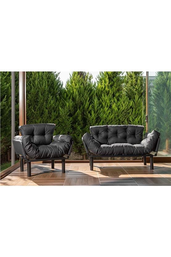 Pafu Nitta 2+1 Su Geçirmez Bahçe Koltuk Takımı