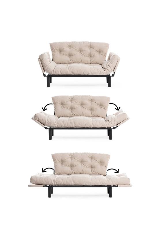 Pafu Nitta İkili Kanepe Keten Krem