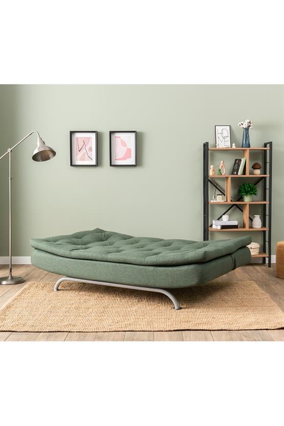 Pafu Rivo Üçlü Yataklı Koltuk Keten Haki