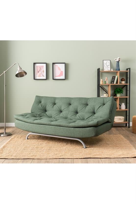 Pafu Rivo Üçlü Yataklı Koltuk Keten Haki