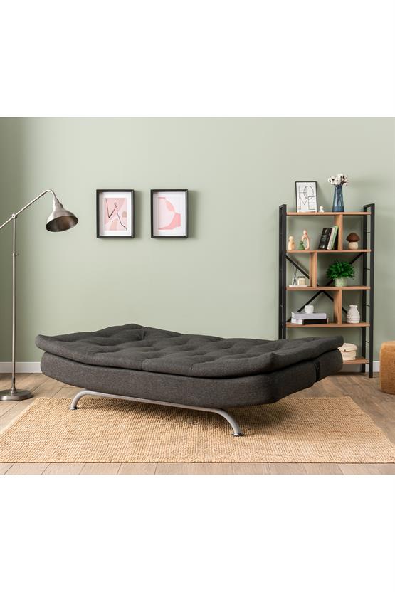 Pafu Rivo Üçlü Yataklı Koltuk Keten Koyu Gri