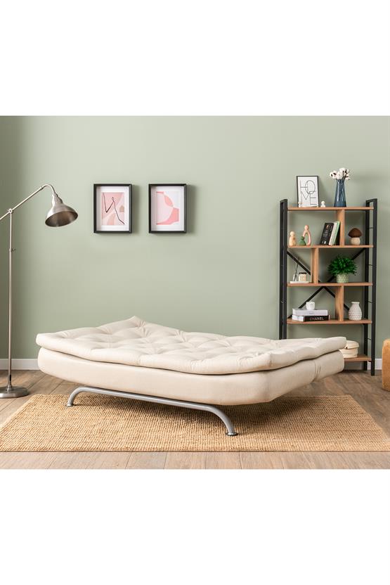 Pafu Rivo Üçlü Yataklı Koltuk Keten Krem