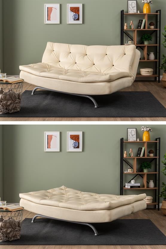 Pafu Rivo Üçlü Yataklı Koltuk Soho Krem