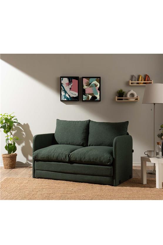 Pafu Saga İkili Katlanır Yataklı Koltuk Keten Haki